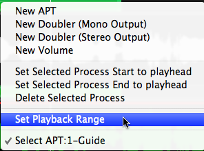 Playback Range set with Process menu